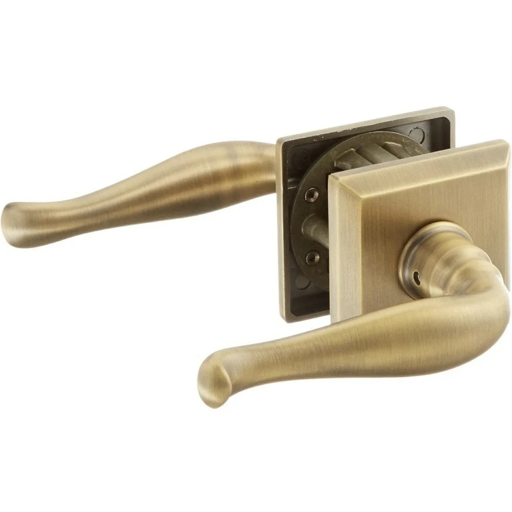 Baldwin Reserve Decorative Passage Traditional Square Rose Satin Brass & Black